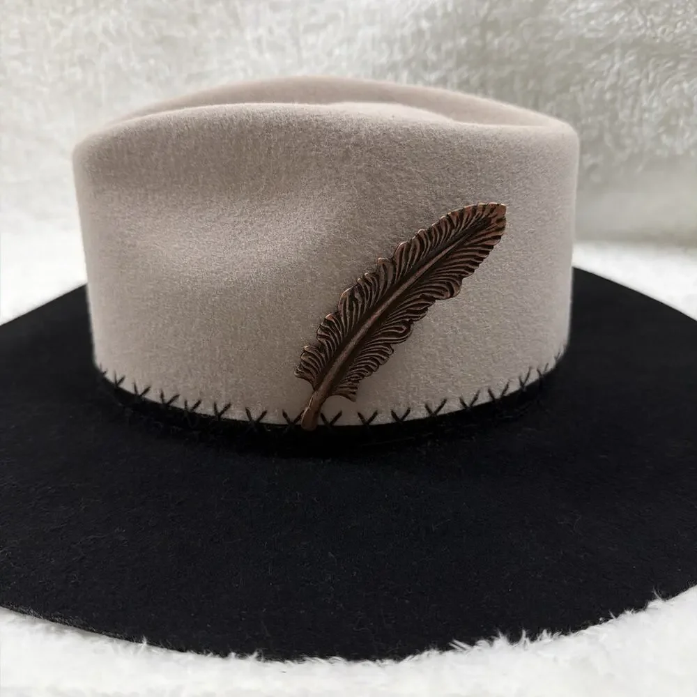 Metal Antique Copper Feather Hat Pin- Western Style – Inspired Look